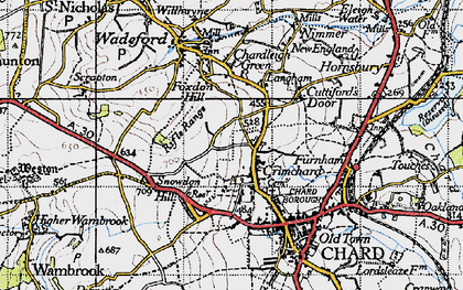 Old map of Crimchard in 1945