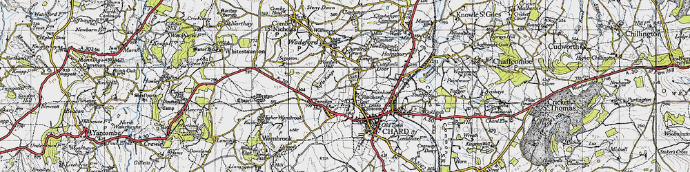 Old map of Crimchard in 1945