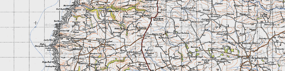 Old map of Wrasford Moor in 1946