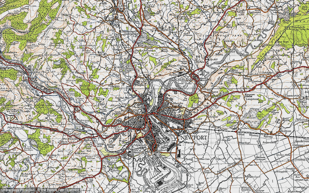 Old Map of Crindau, 1946 in 1946