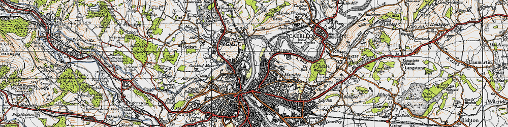 Old map of Crindau in 1946