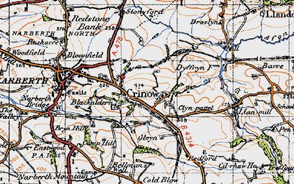 Old map of Crinow in 1946