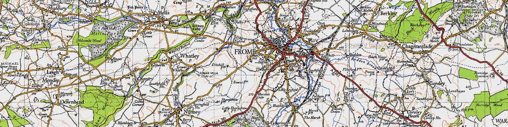 Old map of Critchill in 1946