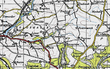 Old map of Croanford in 1946