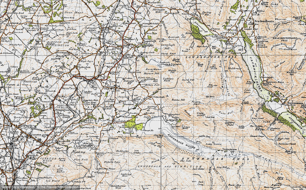 Old Map of Historic Map covering Leaps Beck in 1947