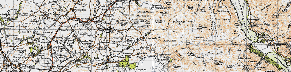 Old map of Banna Fell in 1947
