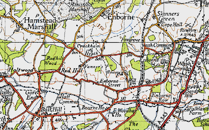 Old map of Bourne Ho in 1945