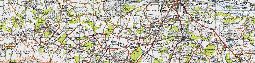 Old map of Bourne Ho in 1945