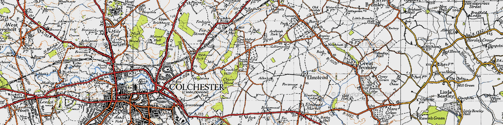 Old map of Crockleford Heath in 1945
