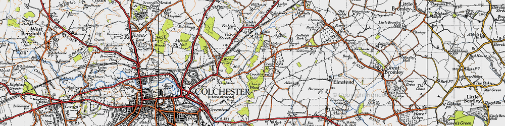 Old map of Crockleford Hill in 1945