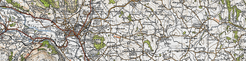 Old map of Croes-Hywel in 1947