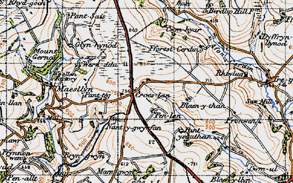 Old map of Blaenythan in 1947