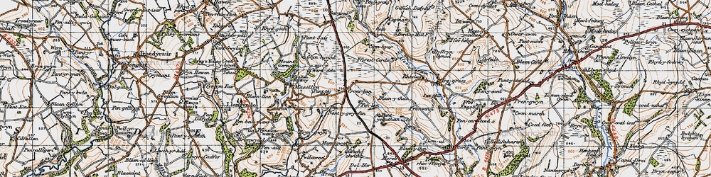 Old map of Blaenythan in 1947