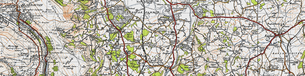 Old map of Croes Llanfair in 1946