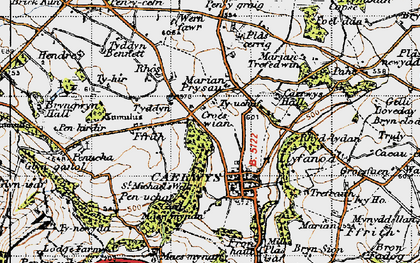 Old map of Croes-wian in 1947