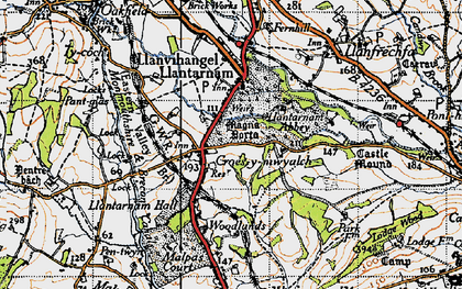Old map of Llantarnam Abbey in 1946