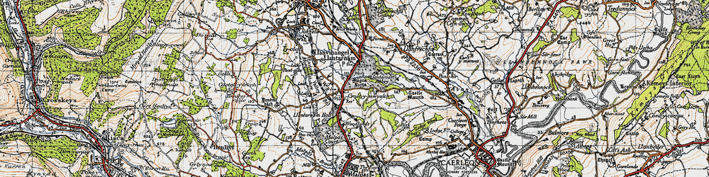 Old map of Llantarnam Abbey in 1946