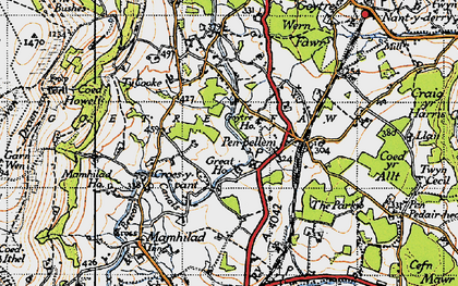 Old map of Croes y pant in 1946