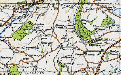Old map of Croesau Bach in 1947