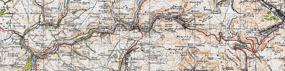 Old map of Croeserw in 1947