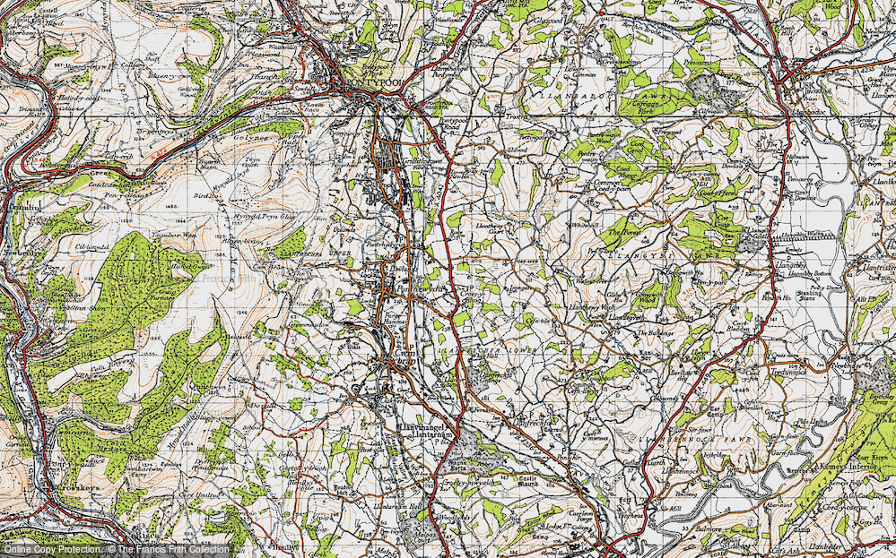 Old Map of Historic Map covering Monmouthshire in 1946