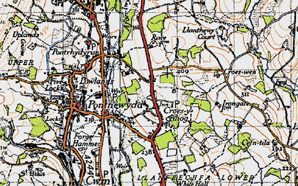 Old map of Croesyceiliog in 1946
