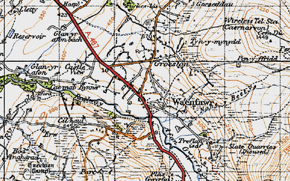 Old map of Croesywaun in 1947