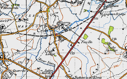 Old map of Croft in 1946