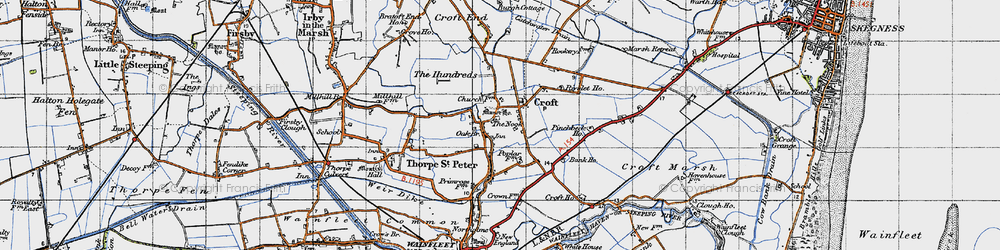 Old map of Croft in 1946