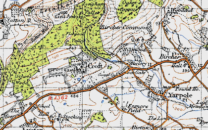 Old map of Croft in 1947
