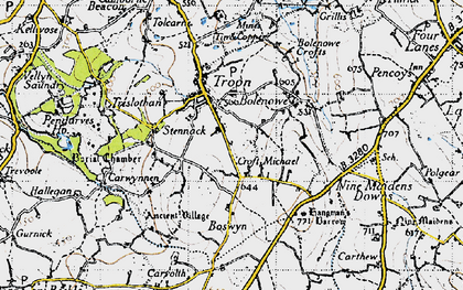 Old map of Croft Mitchell in 1946
