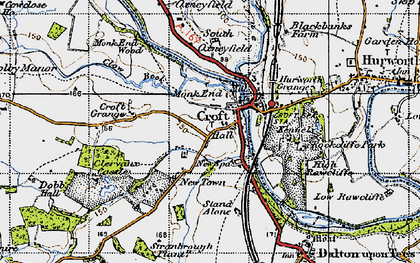 Old map of Croft-on-Tees in 1947