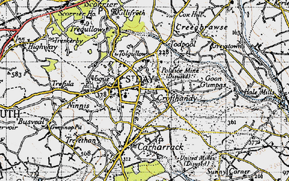 Old map of Tolgullow in 1946