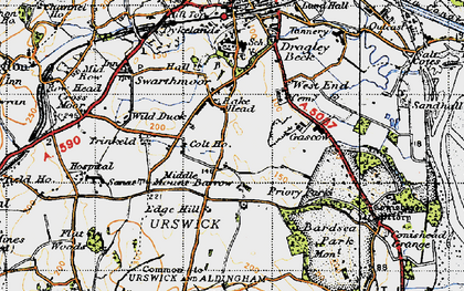 Old map of Croftlands in 1947