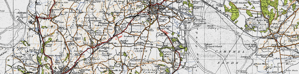 Old map of Croftlands in 1947