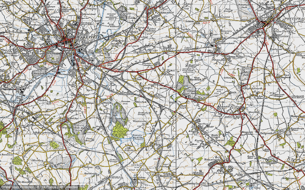 Old Map of Historic Map covering Anglers Country Park in 1947