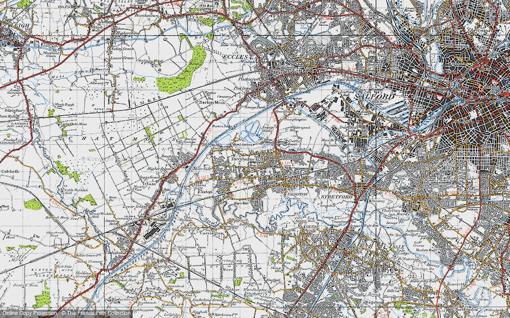 Old Map of Crofts Bank, 1947 in 1947