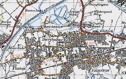 Old map of Crofts Bank in 1947