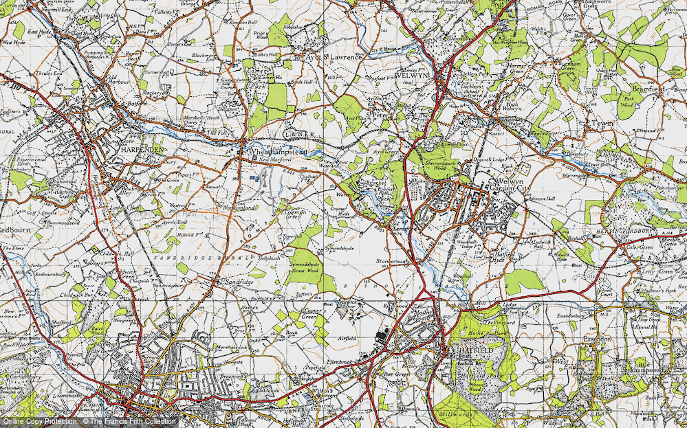 Old Map of Cromer-Hyde, 1946 in 1946