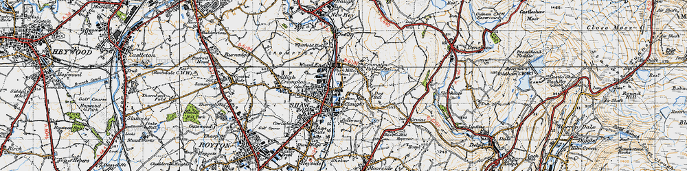 Old map of Crompton Fold in 1947