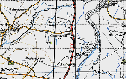 Old map of Cromwell in 1947
