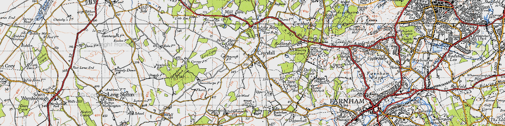 Old map of Crondall in 1940