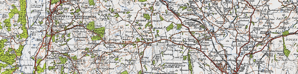 Old map of Crook in 1947