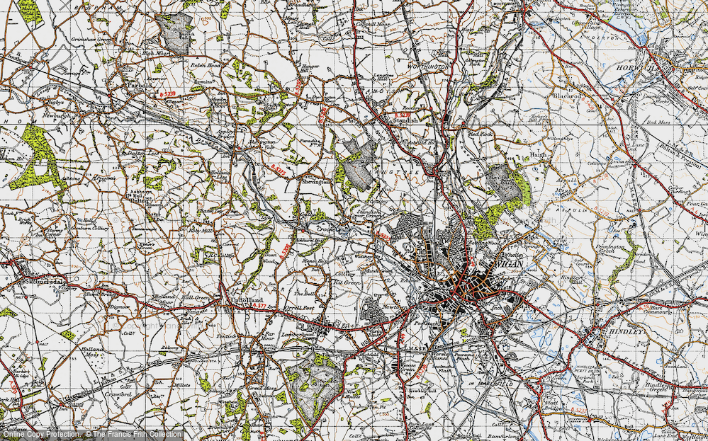 Old Map of Crooke, 1947 in 1947