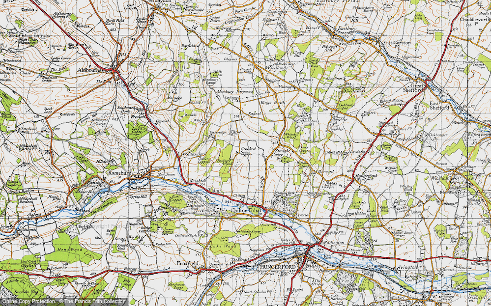 Old Map of Crooked Soley, 1945 in 1945