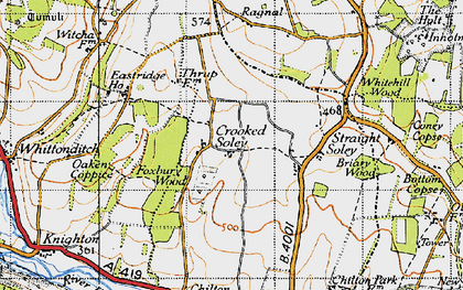 Old map of Crooked Soley in 1945