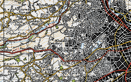 Old map of Crookes in 1947