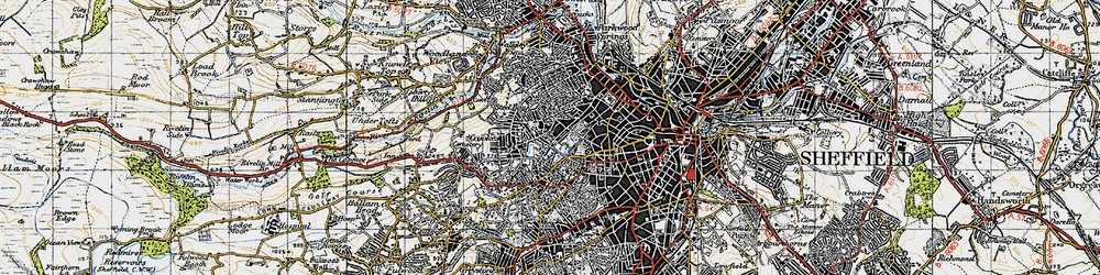 Old map of Crookesmoor in 1947
