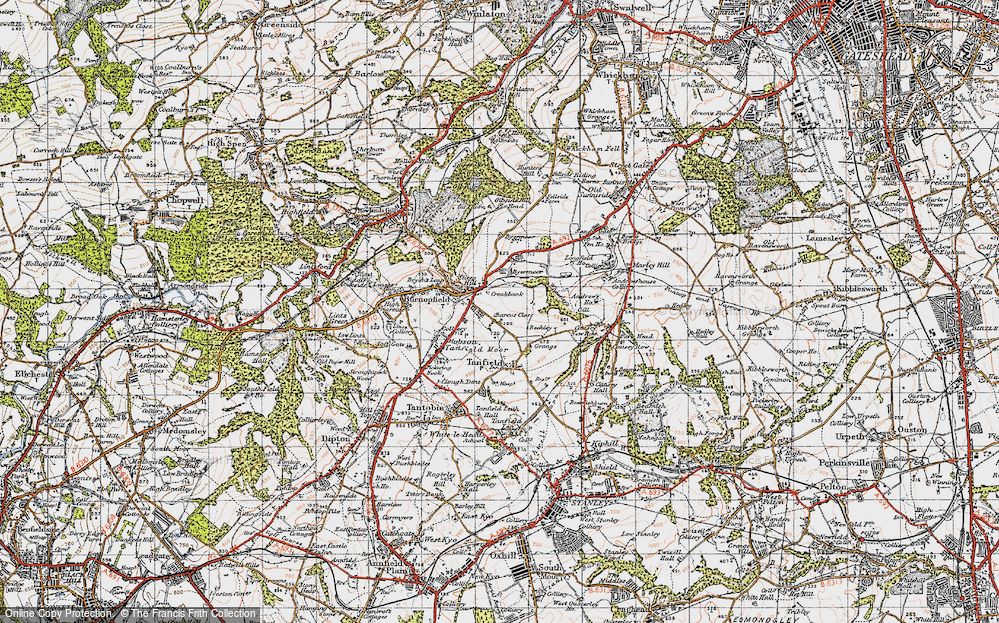 Old Map of Historic Map covering Bobgins Burn in 1947