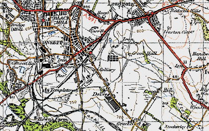 Old map of Crookhall in 1947
